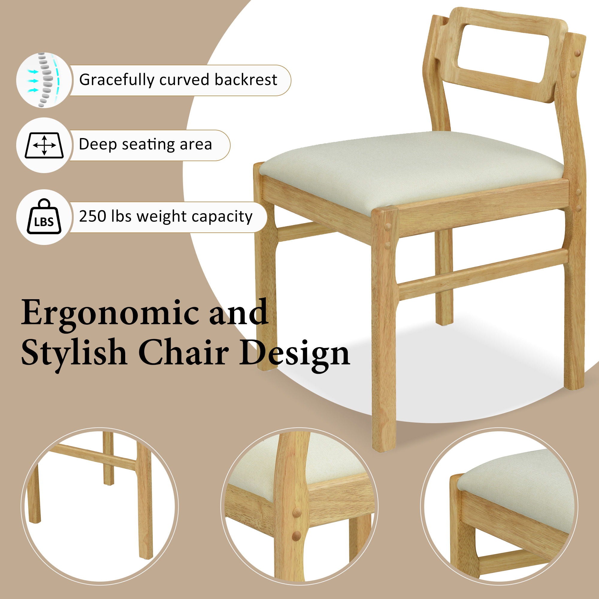 5 Piece Extendable Wood Square Dining Table Set With 2 Drop Leaves