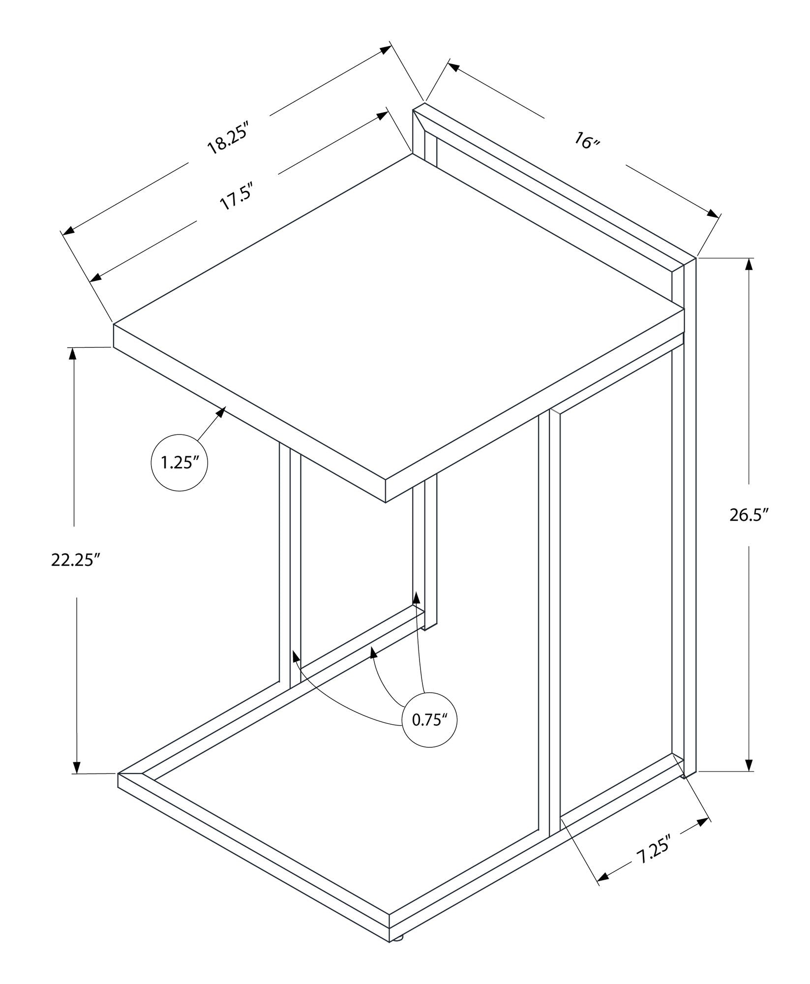 Accent Table, C - Shaped, Contemporary & Modern