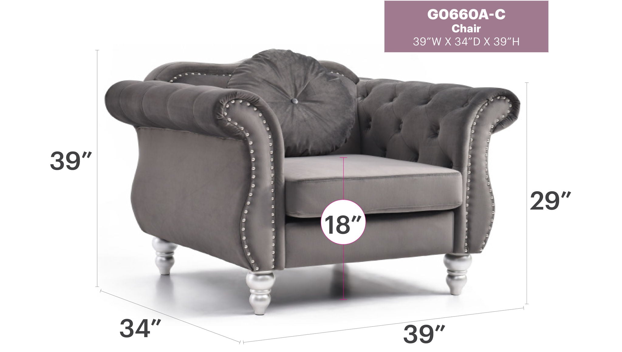 Chic Transitional Flared Arm Chair