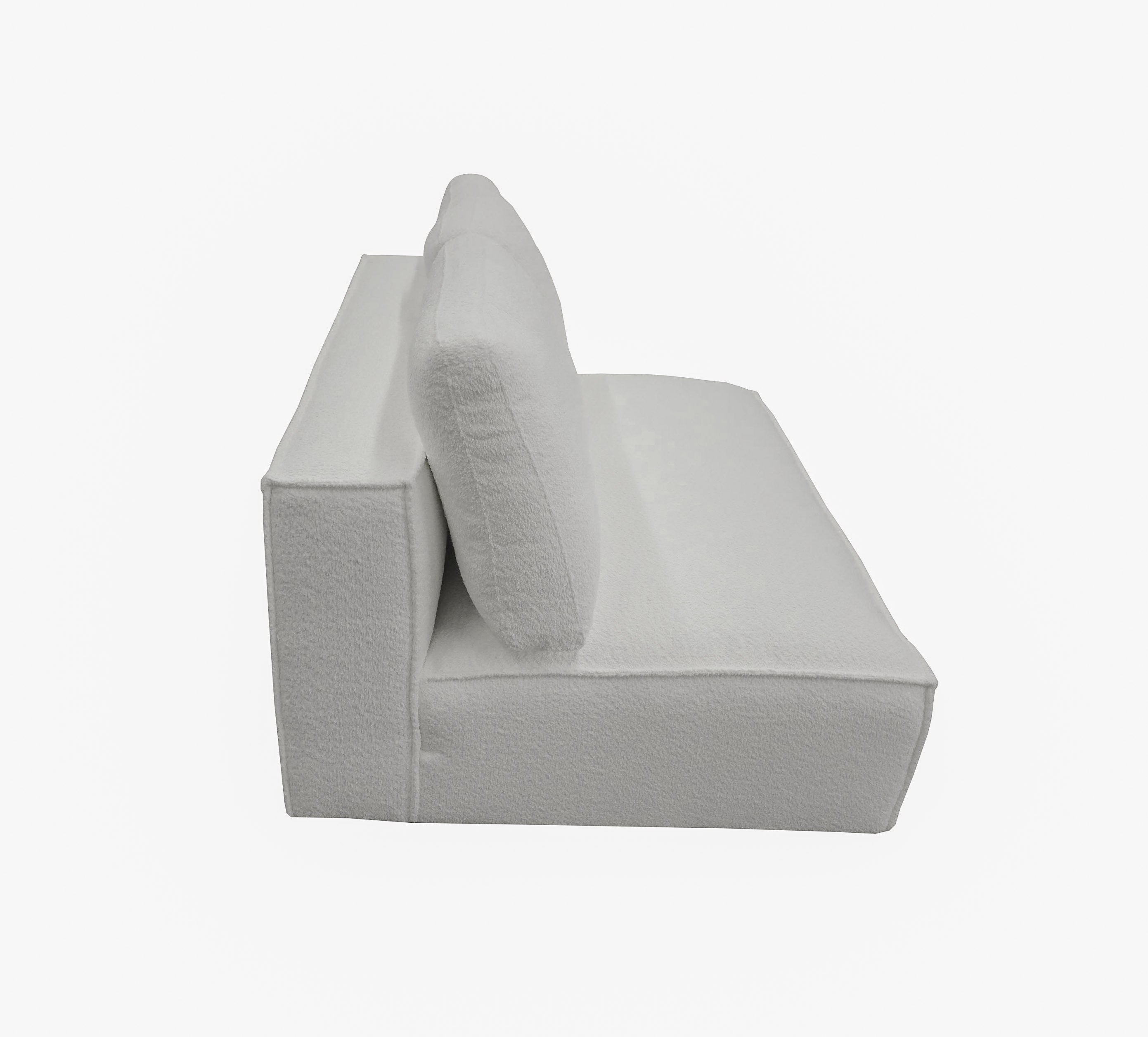 Divani Casa Lulu - Modern White Fabric Modular Sectional Sofa w/ Left Facing Chaise