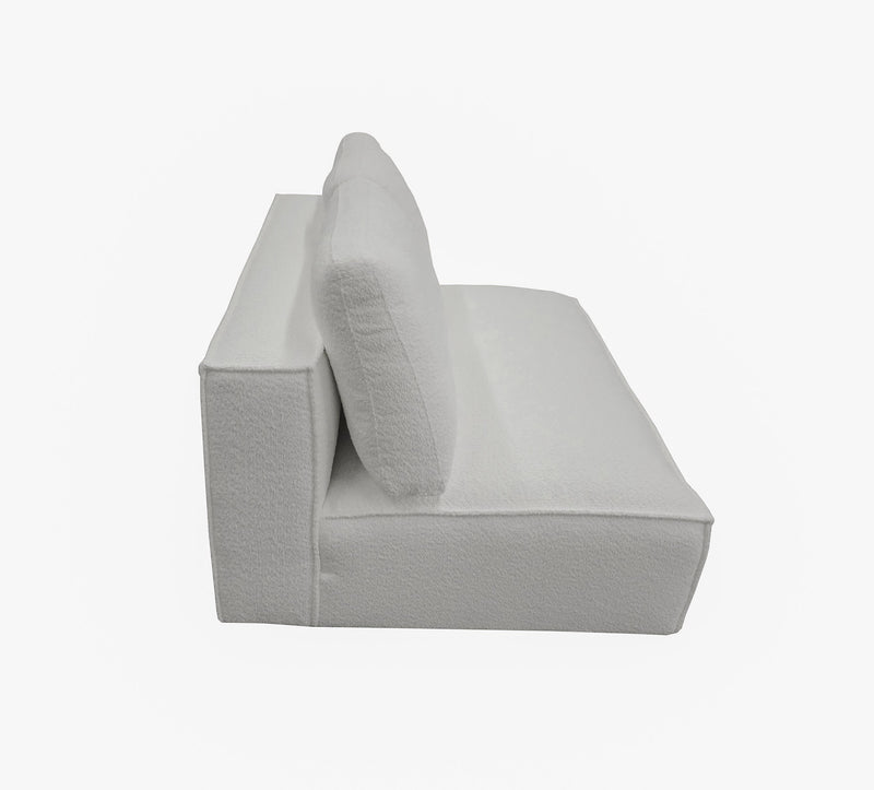 Divani Casa Lulu - Modern White Fabric Modular Sectional Sofa w/ Left Facing Chaise