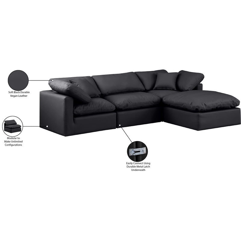 Diamond Modern Furniture Meridian Sectionals Stationary 146Black-Sec4A IMAGE 8