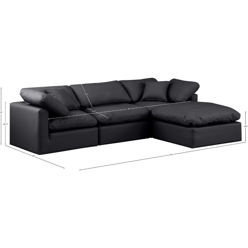 Diamond Modern Furniture Meridian Sectionals Stationary 146Black-Sec4A IMAGE 9