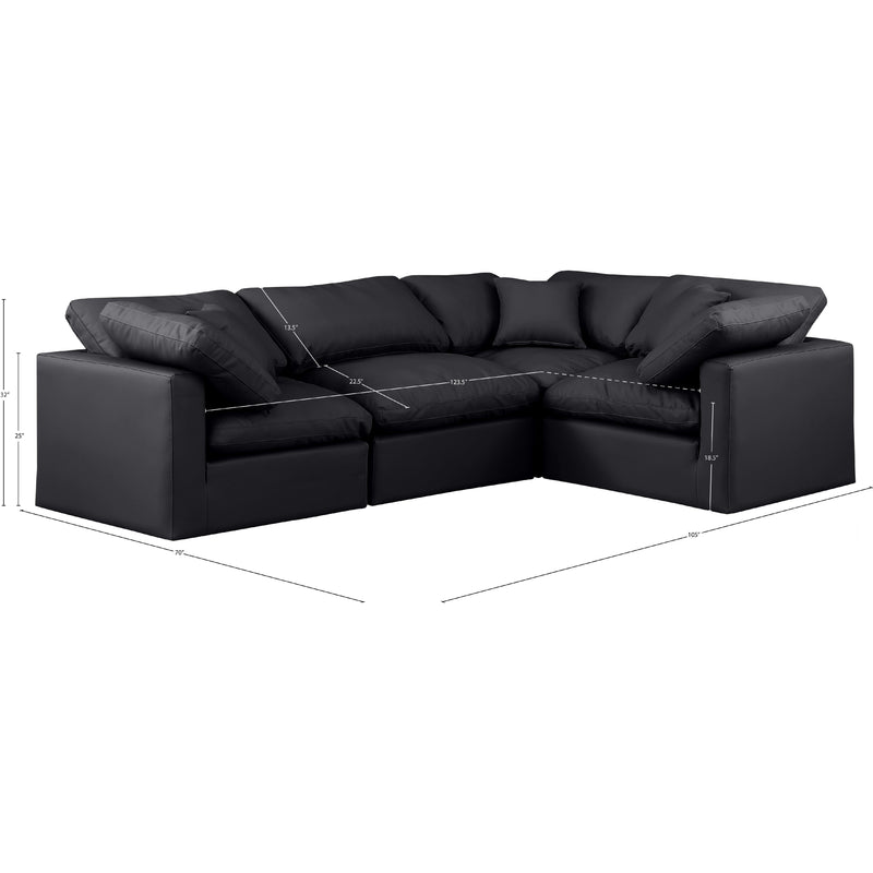 Diamond Modern Furniture Meridian Sectionals Stationary 146Black-Sec4C IMAGE 10