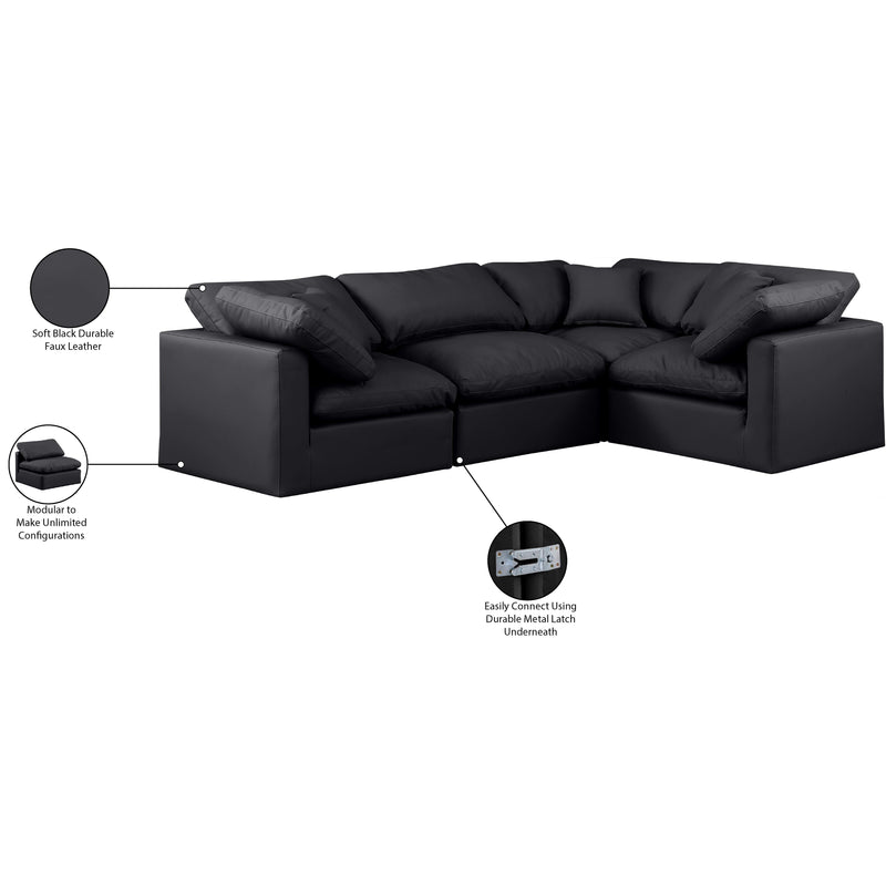 Diamond Modern Furniture Meridian Sectionals Stationary 146Black-Sec4C IMAGE 9