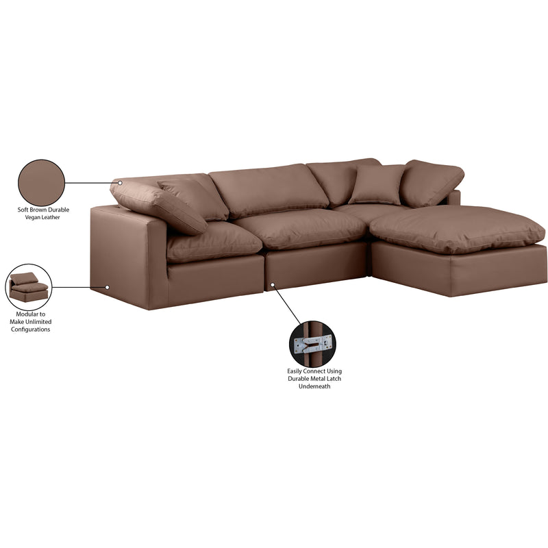 Diamond Modern Furniture Meridian Sectionals Stationary 146Brown-Sec4A IMAGE 8