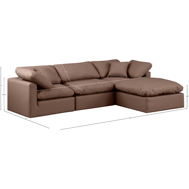 Diamond Modern Furniture Meridian Sectionals Stationary 146Brown-Sec4A IMAGE 9