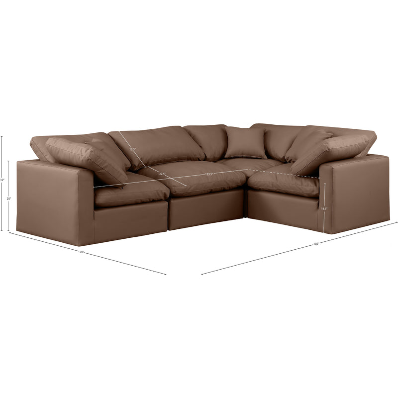 Diamond Modern Furniture Meridian Sectionals Stationary 146Brown-Sec4C IMAGE 10