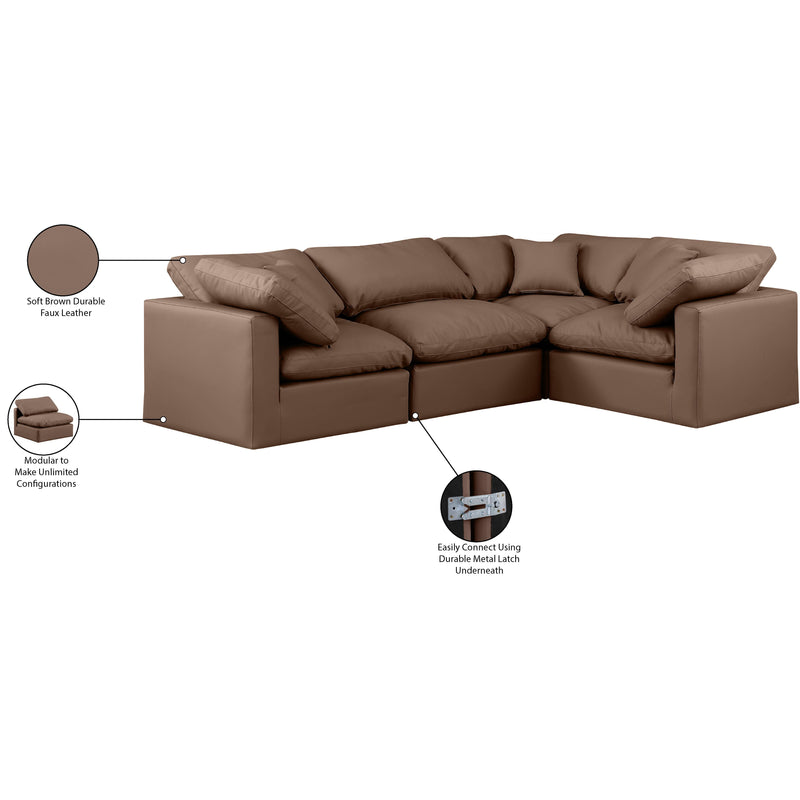 Diamond Modern Furniture Meridian Sectionals Stationary 146Brown-Sec4C IMAGE 9