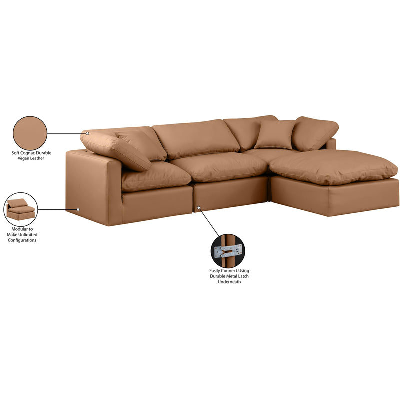 Diamond Modern Furniture Meridian Sectionals Stationary 146Cognac-Sec4A IMAGE 8