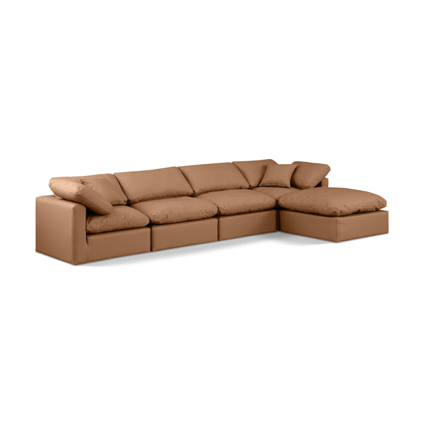 Diamond Modern Furniture Meridian Sectionals Stationary 146Cognac-Sec5A IMAGE 1