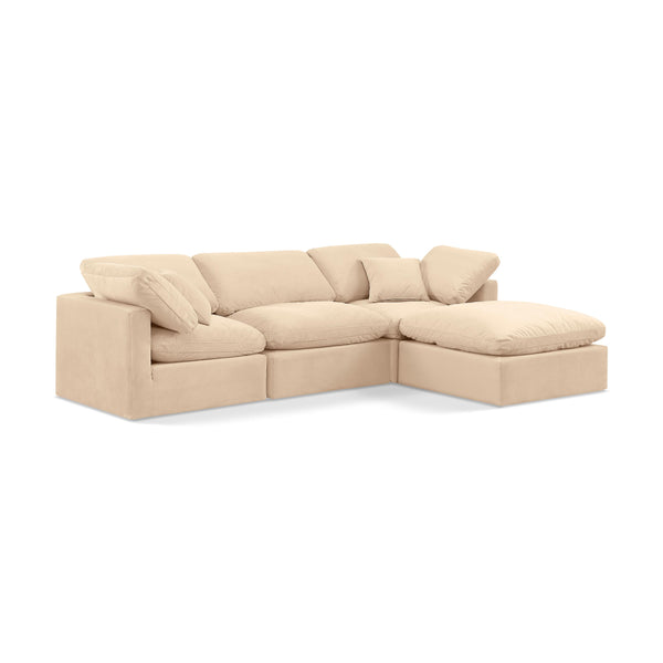 Diamond Modern Furniture Meridian Sectionals Stationary 147Beige-Sec4A IMAGE 1