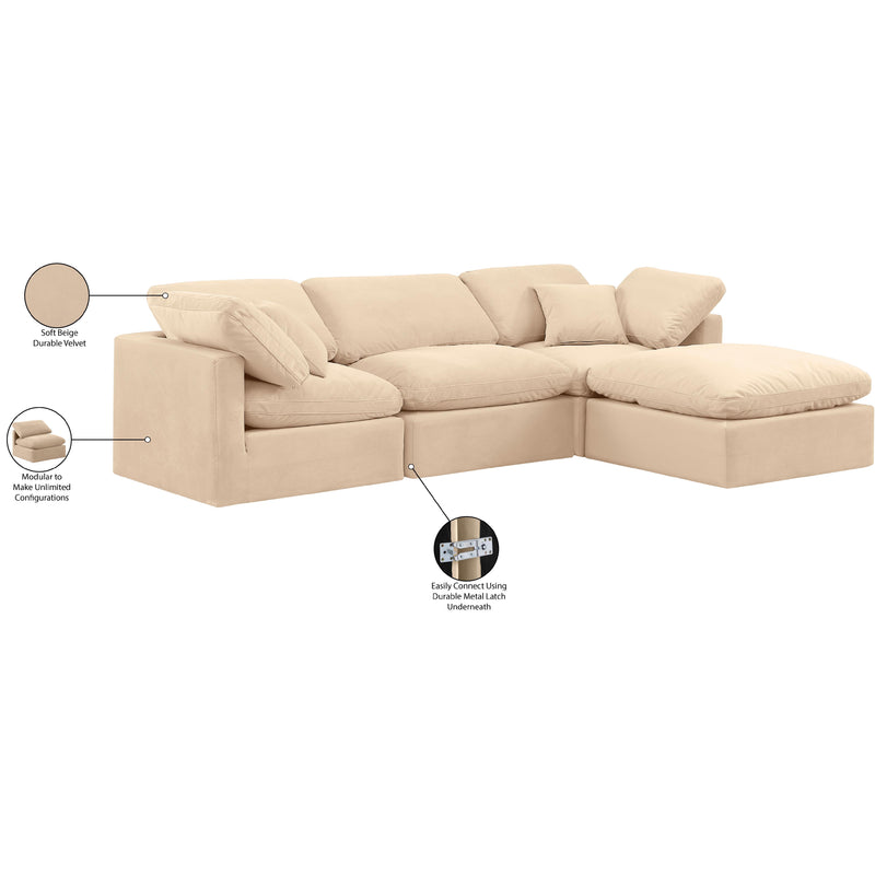 Diamond Modern Furniture Meridian Sectionals Stationary 147Beige-Sec4A IMAGE 8