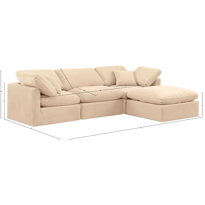 Diamond Modern Furniture Meridian Sectionals Stationary 147Beige-Sec4A IMAGE 9