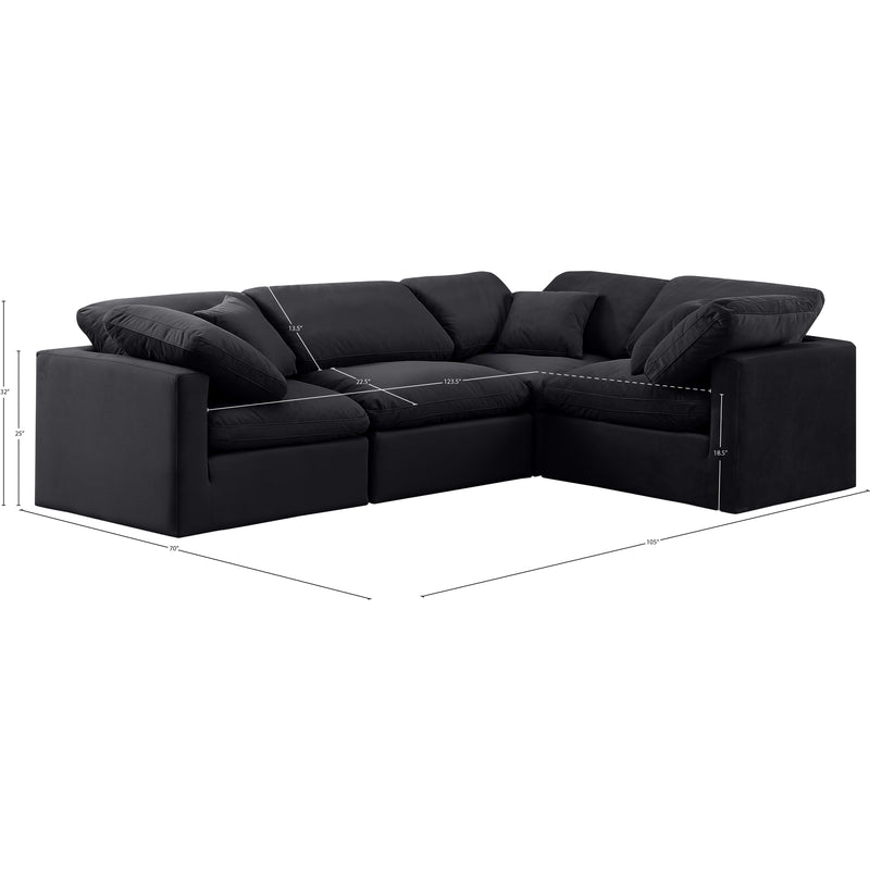 Diamond Modern Furniture Meridian Sectionals Stationary 147Black-Sec4C IMAGE 10