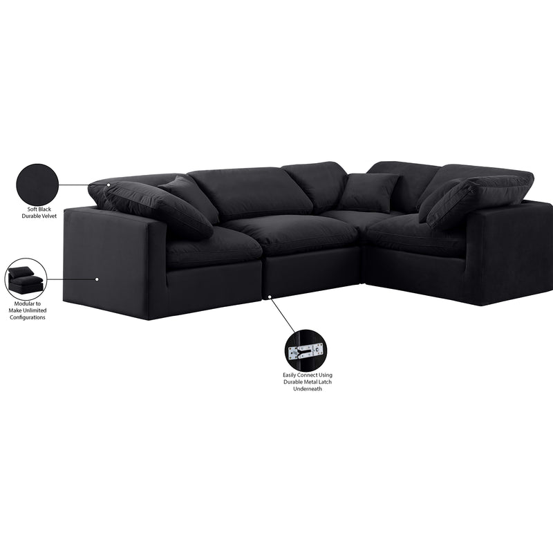 Diamond Modern Furniture Meridian Sectionals Stationary 147Black-Sec4C IMAGE 9