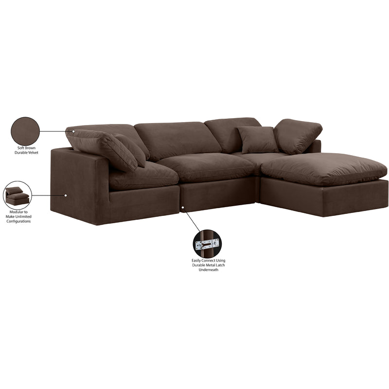 Diamond Modern Furniture Meridian Sectionals Stationary 147Brown-Sec4A IMAGE 8