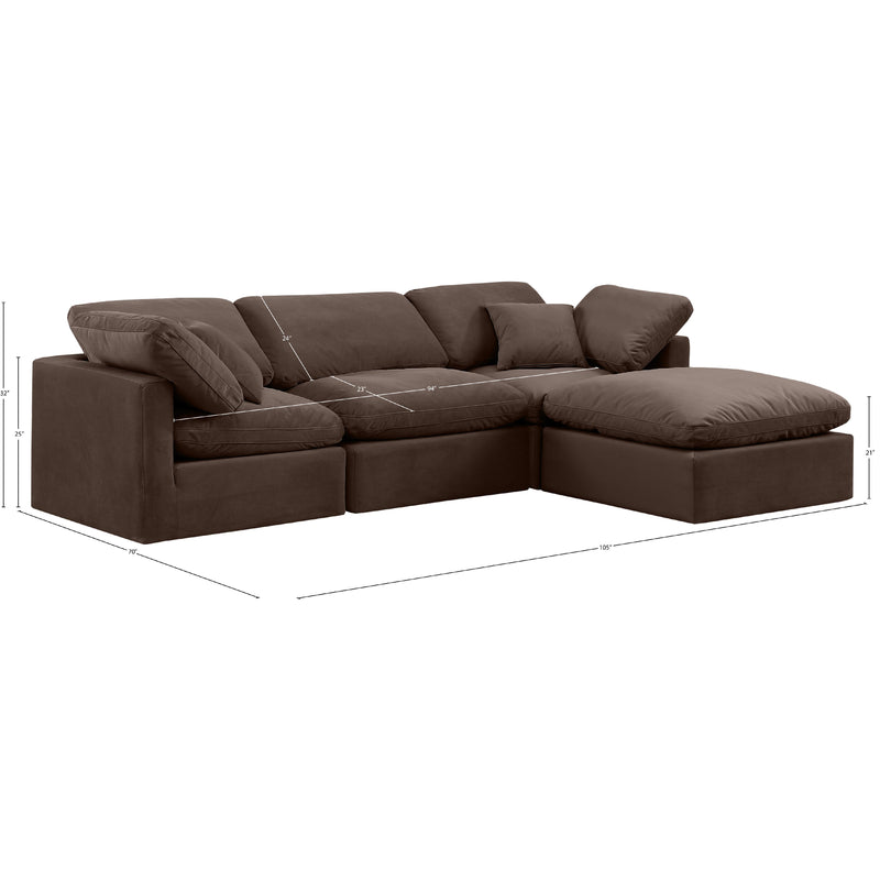 Diamond Modern Furniture Meridian Sectionals Stationary 147Brown-Sec4A IMAGE 9