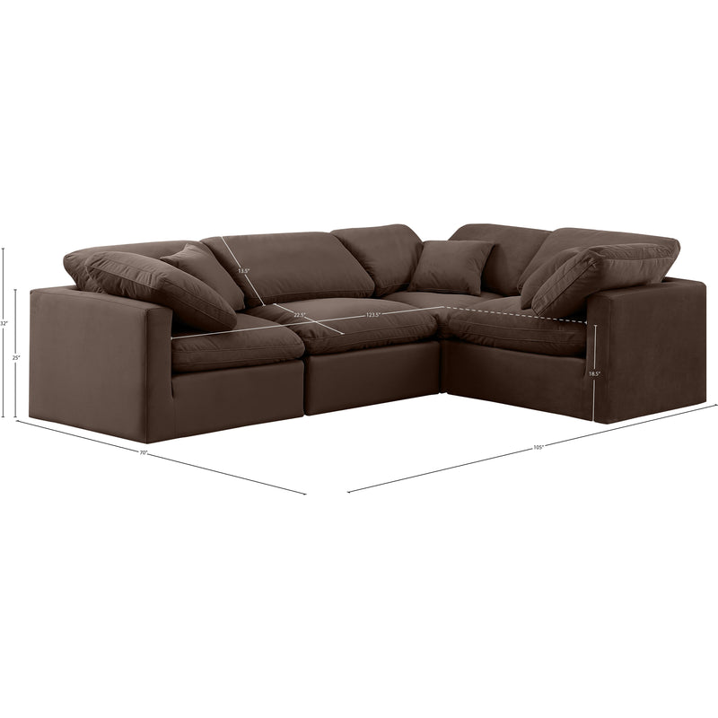 Diamond Modern Furniture Meridian Sectionals Stationary 147Brown-Sec4C IMAGE 10