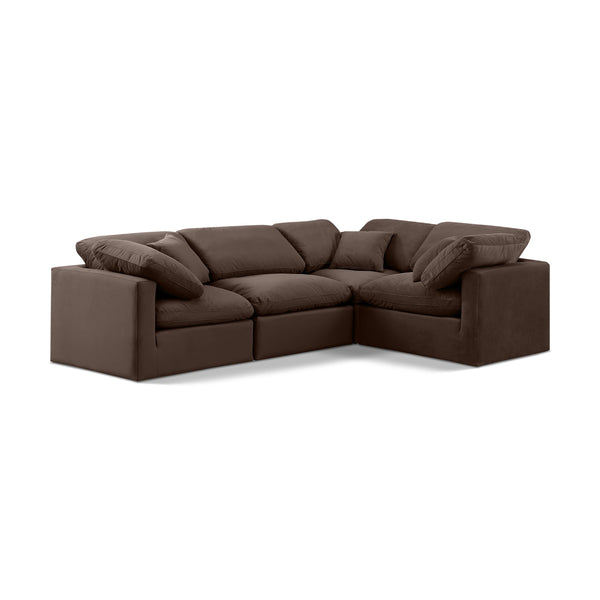 Diamond Modern Furniture Meridian Sectionals Stationary 147Brown-Sec4C IMAGE 1