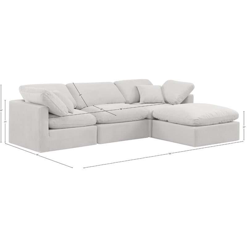 Diamond Modern Furniture Meridian Sectionals Stationary 147Cream-Sec4A IMAGE 9