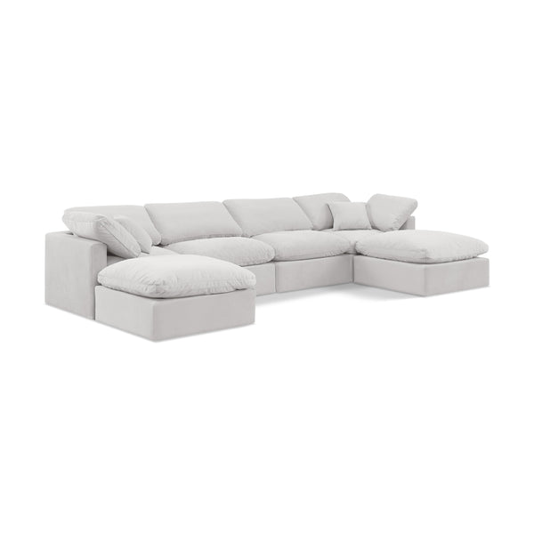 Diamond Modern Furniture Meridian Sectionals Stationary 147Cream-Sec6B IMAGE 1