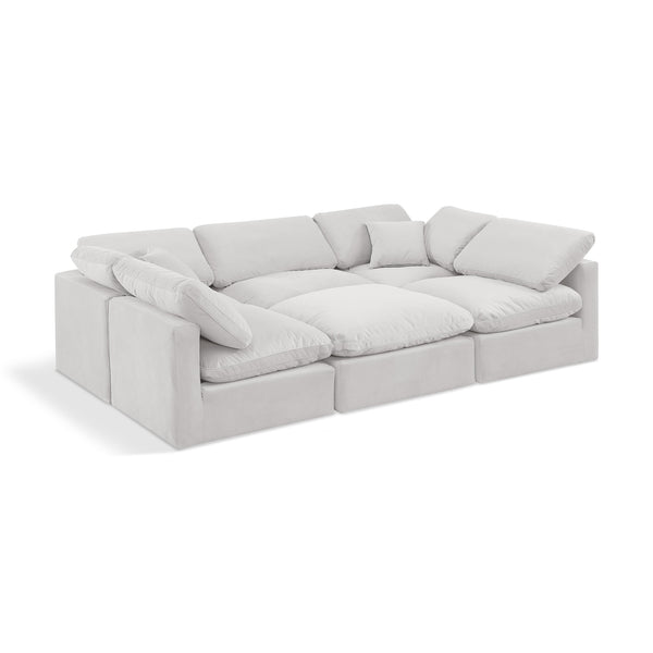 Diamond Modern Furniture Meridian Sectionals Stationary 147Cream-Sec6C IMAGE 1