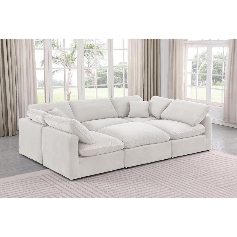 Diamond Modern Furniture Meridian Sectionals Stationary 147Cream-Sec6C IMAGE 2