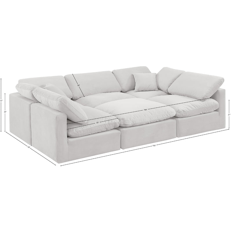 Diamond Modern Furniture Meridian Sectionals Stationary 147Cream-Sec6C IMAGE 9