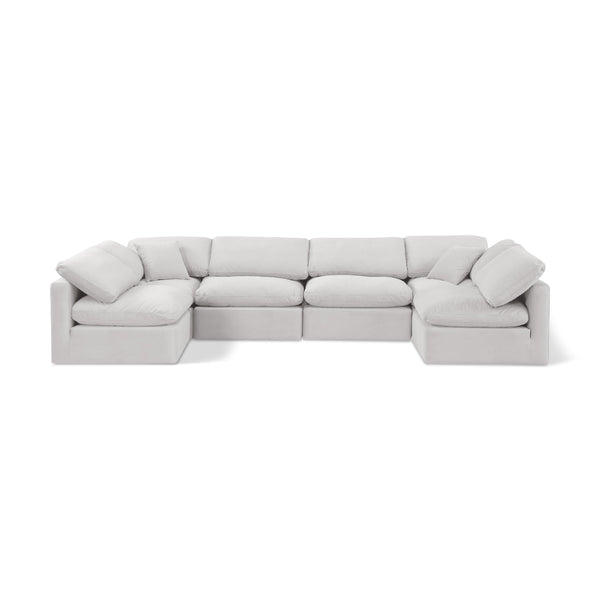 Diamond Modern Furniture Meridian Sectionals Stationary 147Cream-Sec6D IMAGE 1