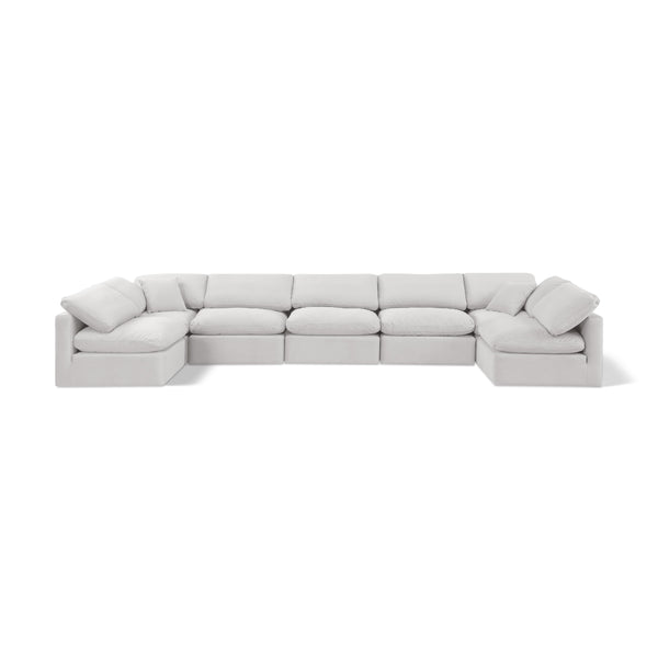 Diamond Modern Furniture Meridian Sectionals Stationary 147Cream-Sec7B IMAGE 1