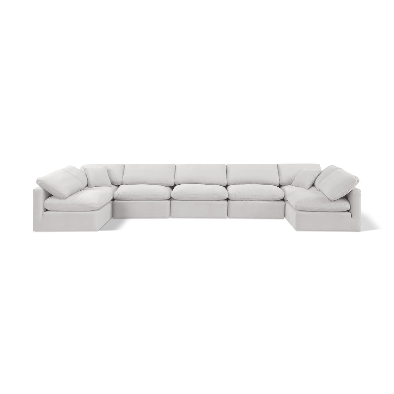 Diamond Modern Furniture Meridian Sectionals Stationary 147Cream-Sec7B IMAGE 1