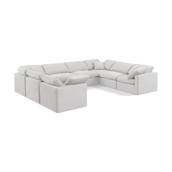 Diamond Modern Furniture Meridian Sectionals Stationary 147Cream-Sec8A IMAGE 1