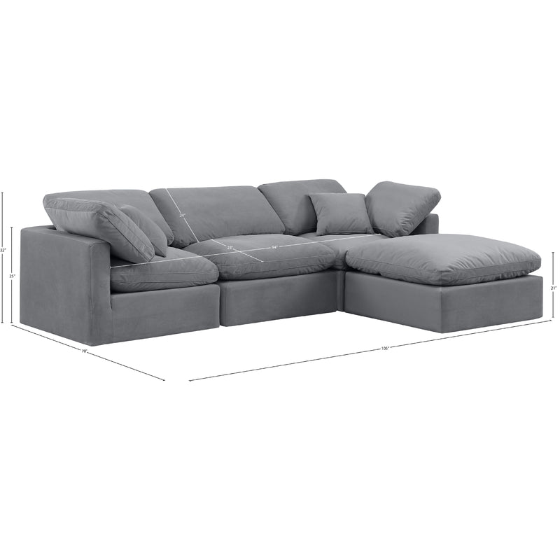Diamond Modern Furniture Meridian Sectionals Stationary 147Grey-Sec4A IMAGE 10