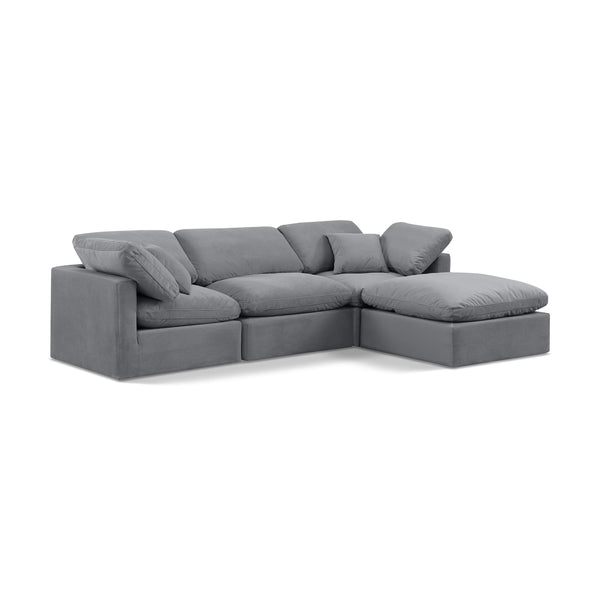 Diamond Modern Furniture Meridian Sectionals Stationary 147Grey-Sec4A IMAGE 1