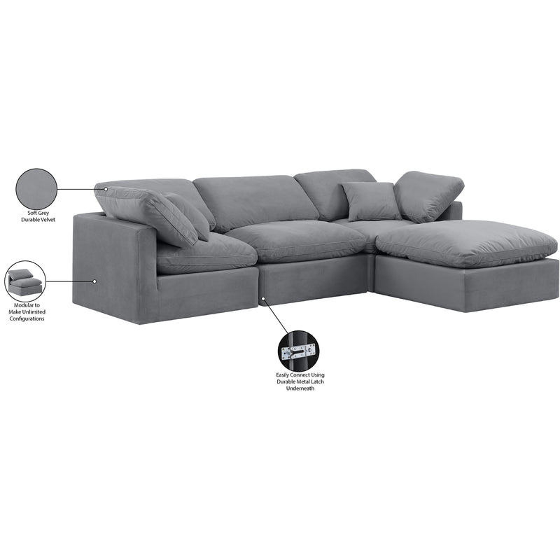 Diamond Modern Furniture Meridian Sectionals Stationary 147Grey-Sec4A IMAGE 9