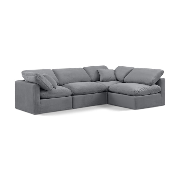 Diamond Modern Furniture Meridian Sectionals Stationary 147Grey-Sec4B IMAGE 1