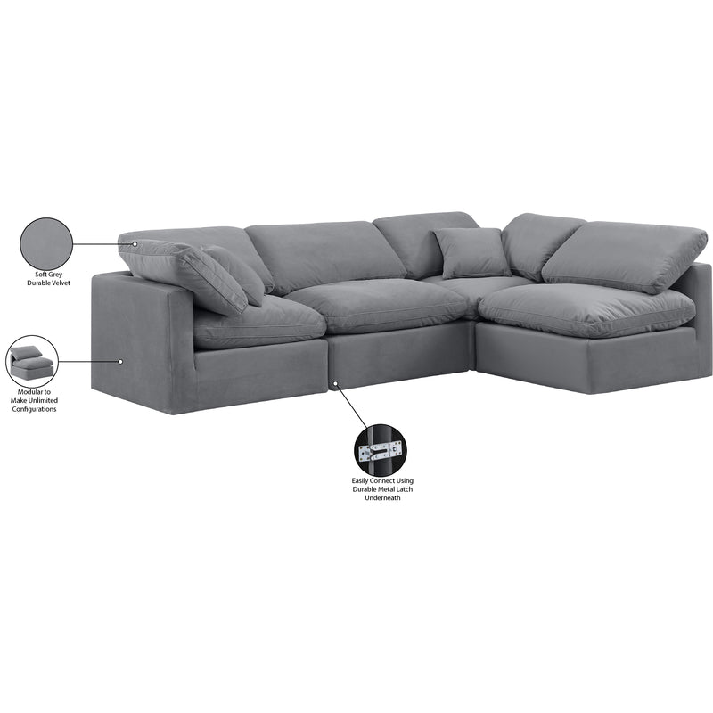 Diamond Modern Furniture Meridian Sectionals Stationary 147Grey-Sec4B IMAGE 9