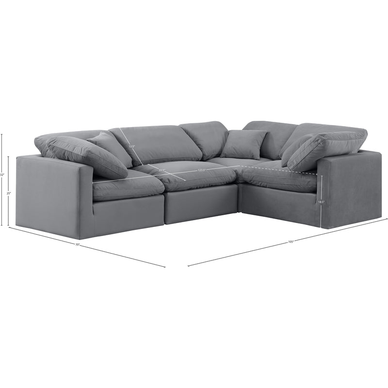 Diamond Modern Furniture Meridian Sectionals Stationary 147Grey-Sec4C IMAGE 10