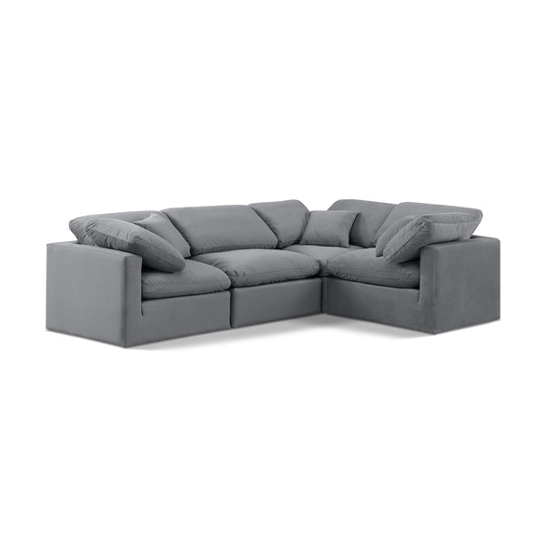 Diamond Modern Furniture Meridian Sectionals Stationary 147Grey-Sec4C IMAGE 1