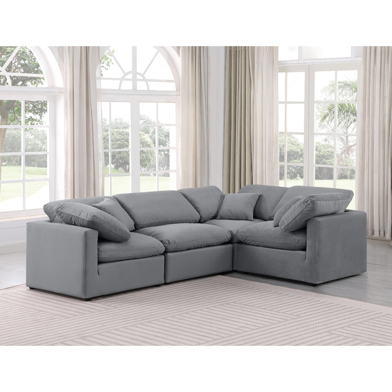 Diamond Modern Furniture Meridian Sectionals Stationary 147Grey-Sec4C IMAGE 2