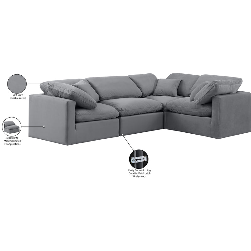 Diamond Modern Furniture Meridian Sectionals Stationary 147Grey-Sec4C IMAGE 9