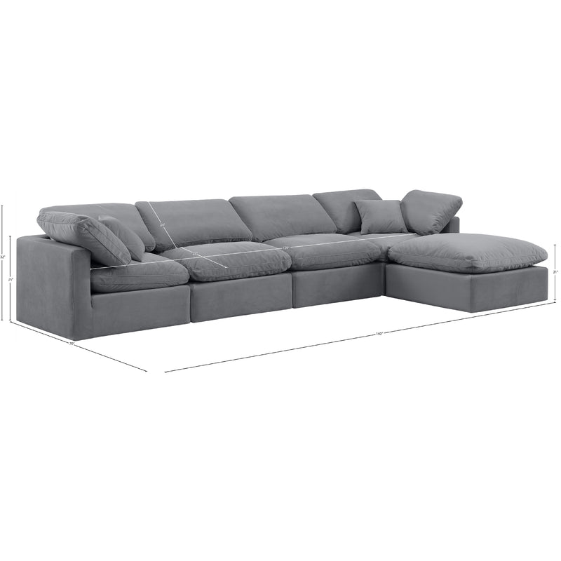 Diamond Modern Furniture Meridian Sectionals Stationary 147Grey-Sec5A IMAGE 10