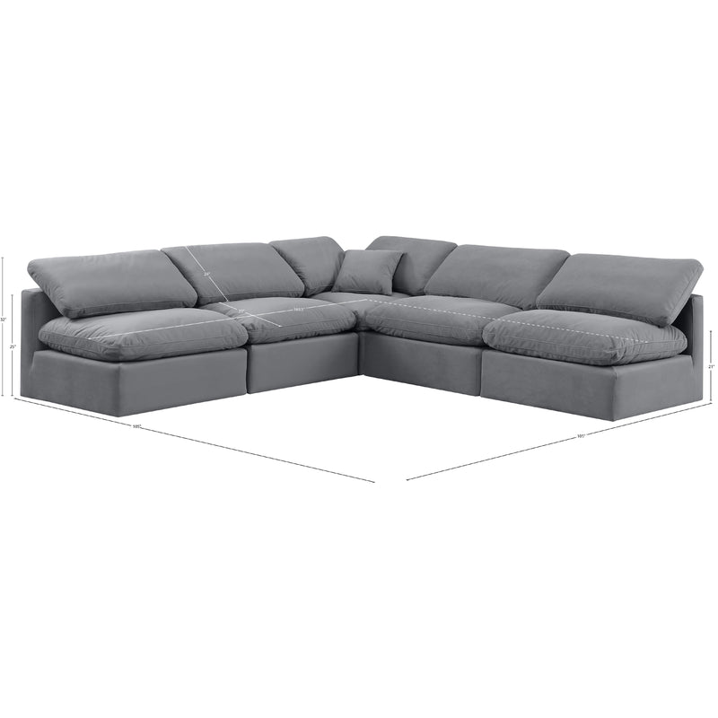 Diamond Modern Furniture Meridian Sectionals Stationary 147Grey-Sec5B IMAGE 9