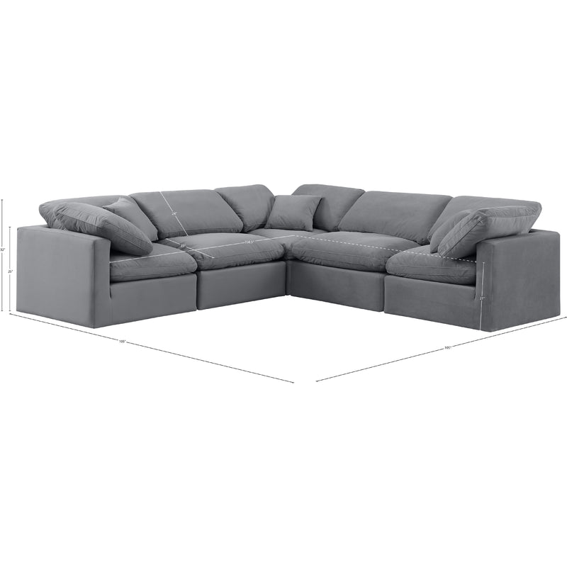 Diamond Modern Furniture Meridian Sectionals Stationary 147Grey-Sec5C IMAGE 10