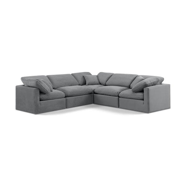 Diamond Modern Furniture Meridian Sectionals Stationary 147Grey-Sec5C IMAGE 1