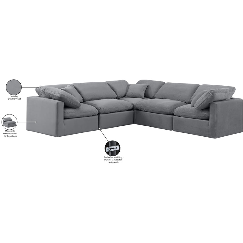 Diamond Modern Furniture Meridian Sectionals Stationary 147Grey-Sec5C IMAGE 9