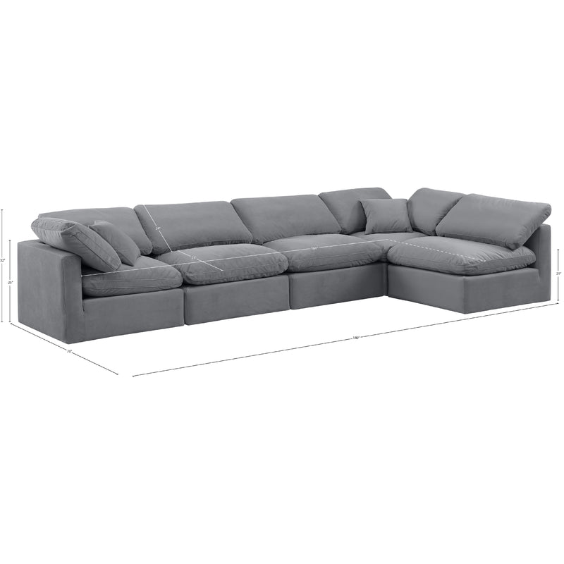 Diamond Modern Furniture Meridian Sectionals Stationary 147Grey-Sec5D IMAGE 10