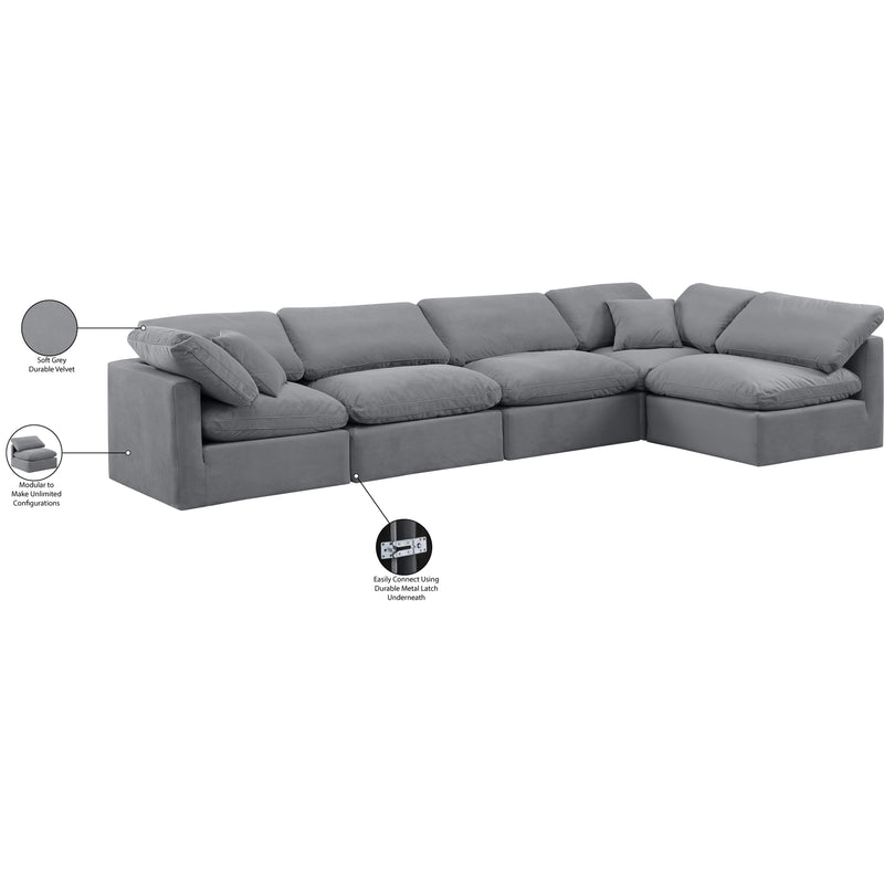 Diamond Modern Furniture Meridian Sectionals Stationary 147Grey-Sec5D IMAGE 9