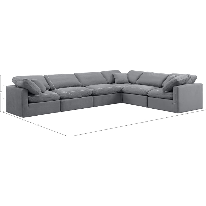 Diamond Modern Furniture Meridian Sectionals Stationary 147Grey-Sec6A IMAGE 10
